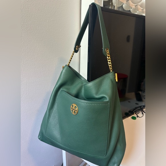 Tory Burch Green Leather Shoulder Bag - Picture 1 of 9
